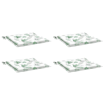Stoelkussens 4 st bladpatroon 40x40x3 cm stof