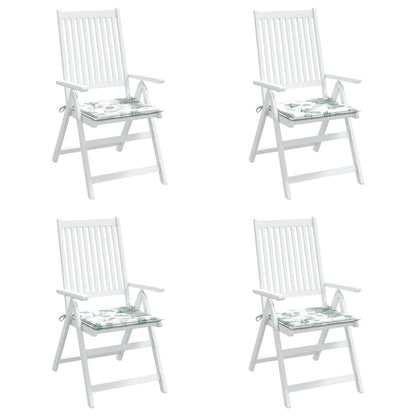 Stoelkussens 4 st bladpatroon 40x40x3 cm stof