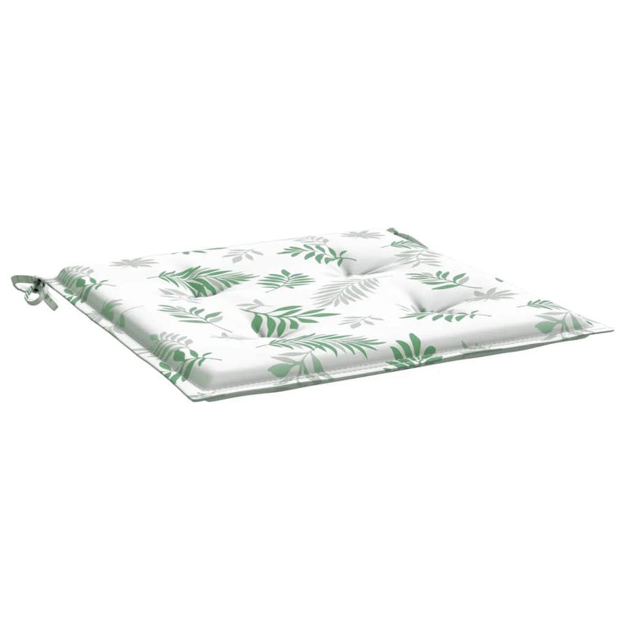 Stoelkussens 4 st bladpatroon 40x40x3 cm stof