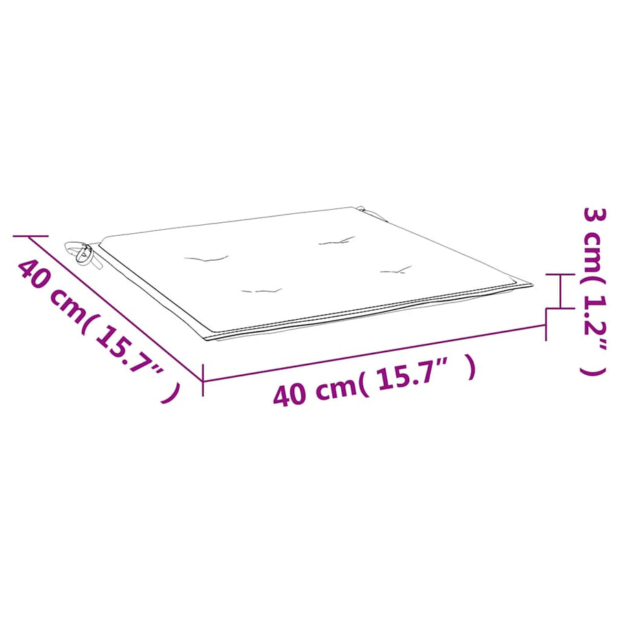Stoelkussens 4 st bladpatroon 40x40x3 cm stof