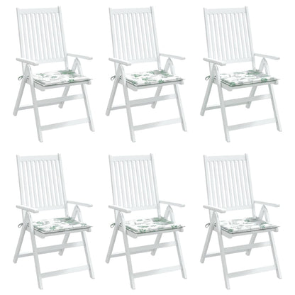 Stoelkussens 6 st bladpatroon 40x40x3 cm stof