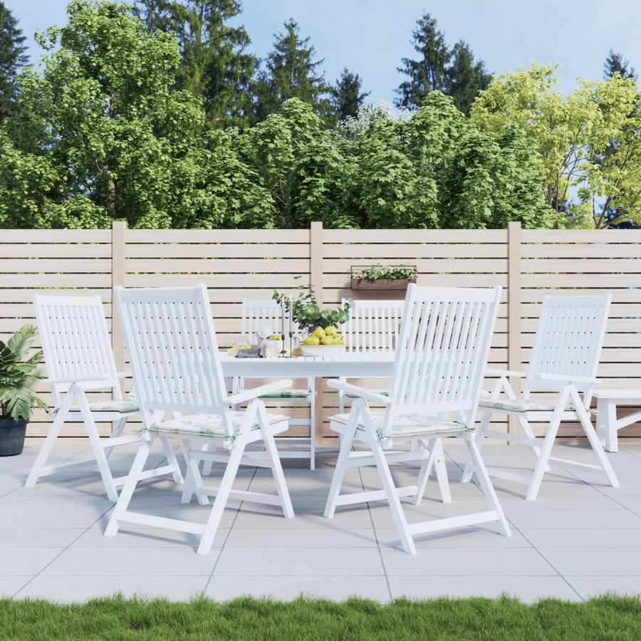 Stoelkussens 6 st bladpatroon 40x40x3 cm stof