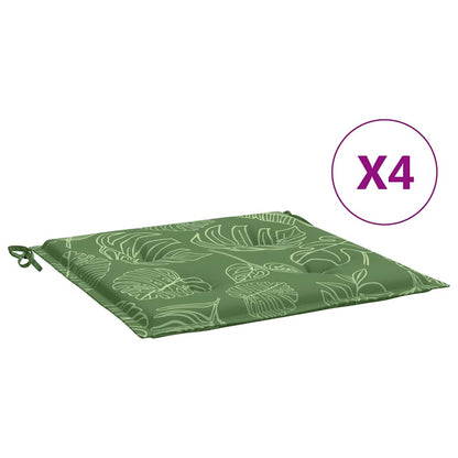 Stoelkussens 4 st bladpatroon 40x40x4 cm stof
