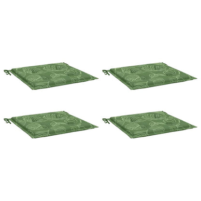 Stoelkussens 4 st bladpatroon 40x40x4 cm stof