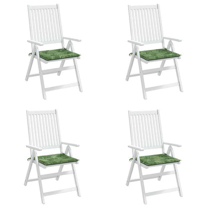 Stoelkussens 4 st bladpatroon 40x40x4 cm stof