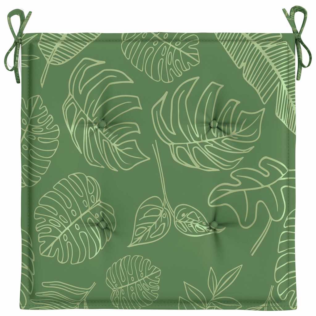 Stoelkussens 4 st bladpatroon 40x40x4 cm stof