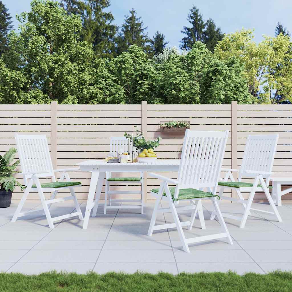 Stoelkussens 4 st bladpatroon 40x40x4 cm stof