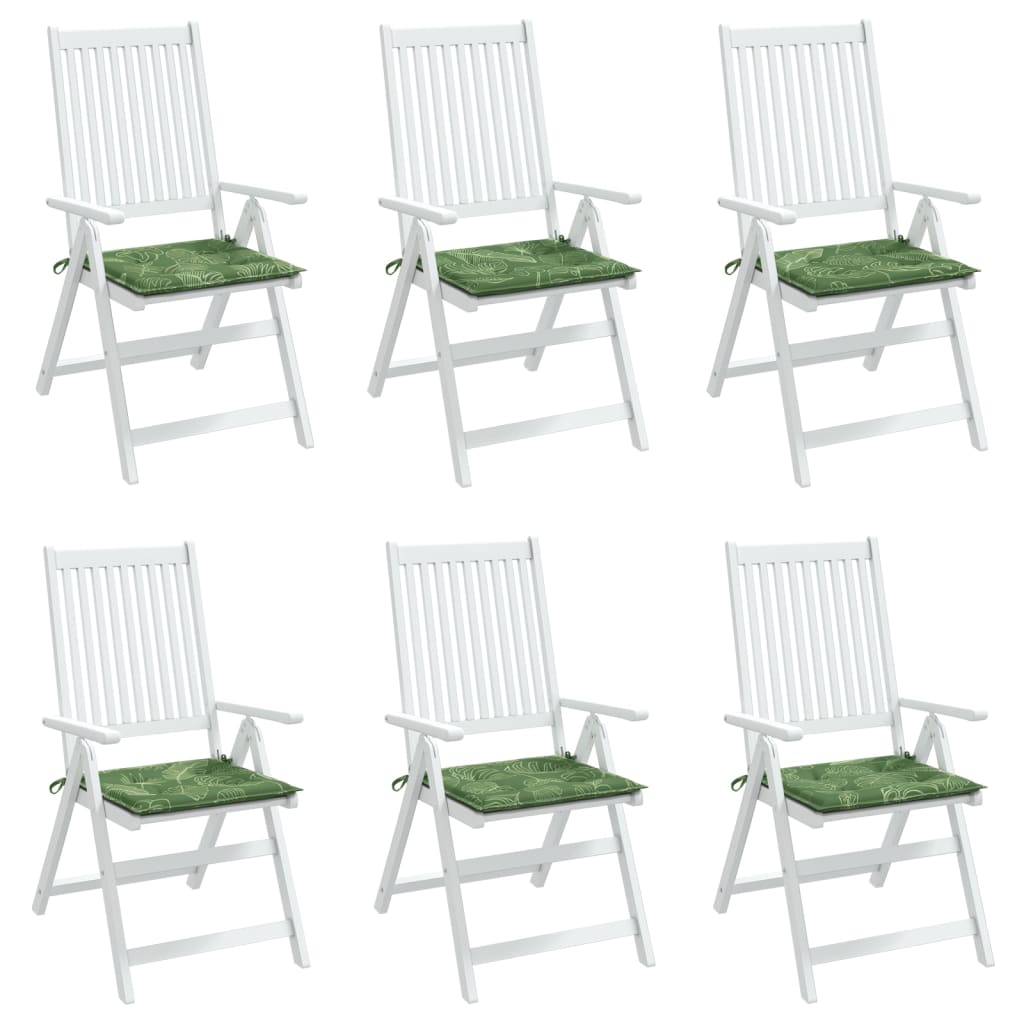 Stoelkussens 6 St Bladpatroon 40X40X3 Cm Stof Bladontwerp 40 x 40 x 3 cm