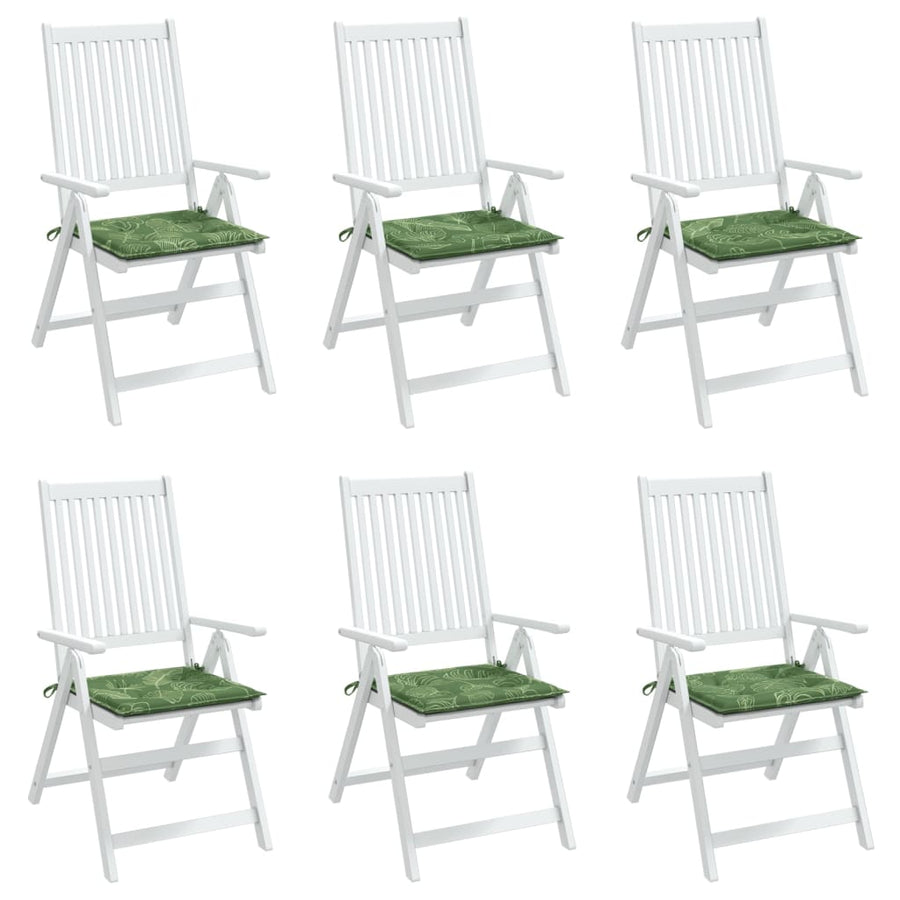 Stoelkussens 6 St Bladpatroon 40X40X3 Cm Stof Bladontwerp 40 x 40 x 3 cm