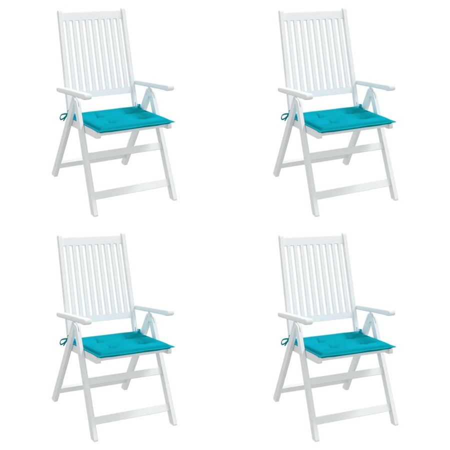 Tuinstoelkussens 4 st 40x40x3 cm stof turquoise