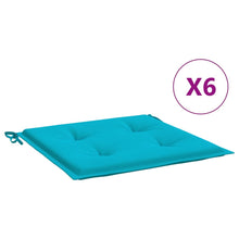 Tuinstoelkussens 6 St 40X40X3 Cm Stof Turquoise Turquoise 40 x 40 x 3 cm