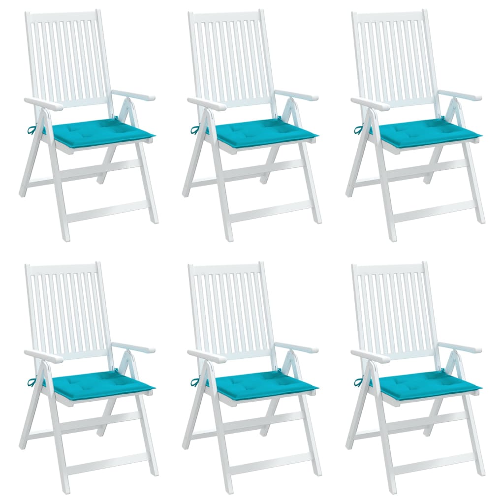Tuinstoelkussens 6 St 40X40X3 Cm Stof Turquoise Turquoise 40 x 40 x 3 cm