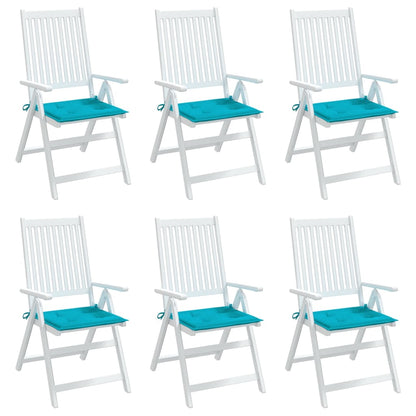 Tuinstoelkussens 6 St 40X40X3 Cm Stof Turquoise Turquoise 40 x 40 x 3 cm