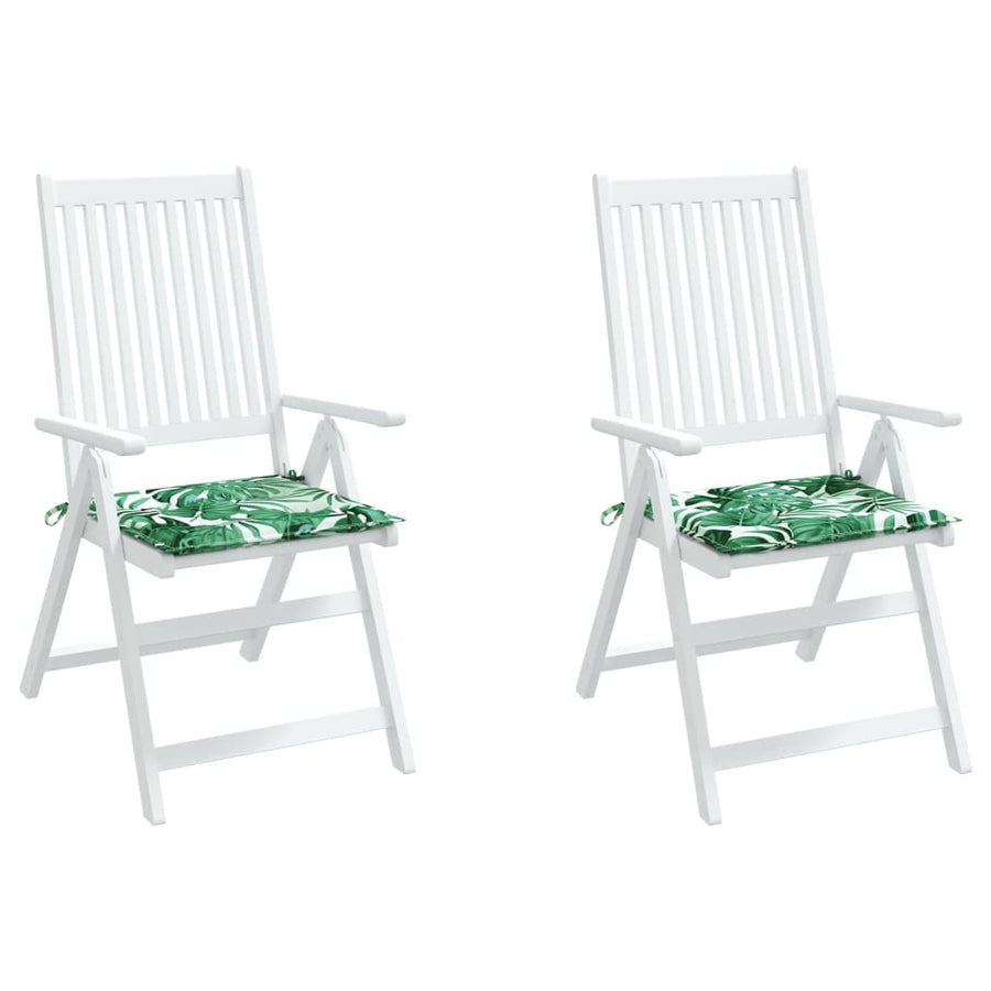 Stoelkussens 2 St Bladpatroon 50X50X3 Cm Stof