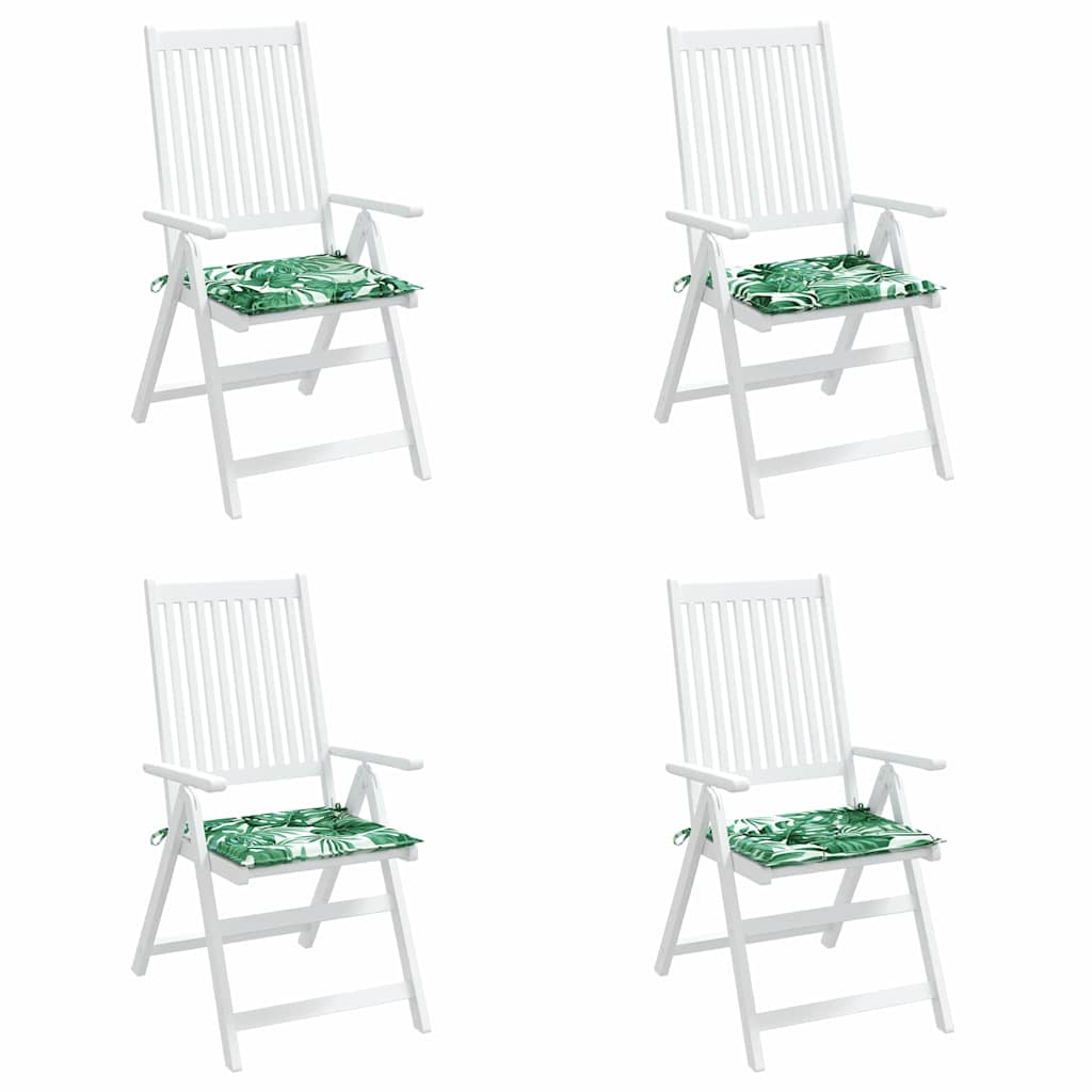 Stoelkussens 4 pcs Bladpatroon 50 x 50 x 4 cm Oxford stof
