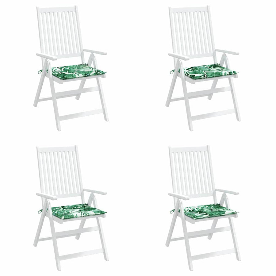 Stoelkussens 4 pcs Bladpatroon 50 x 50 x 4 cm Oxford stof