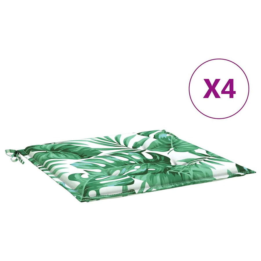 Stoelkussens 4 pcs Bladpatroon 50 x 50 x 4 cm Oxford stof