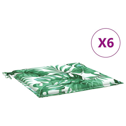 Stoelkussens 6 St Bladpatroon 50X50X3 Cm Stof