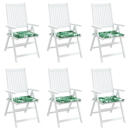 Stoelkussens 6 St Bladpatroon 50X50X3 Cm Stof