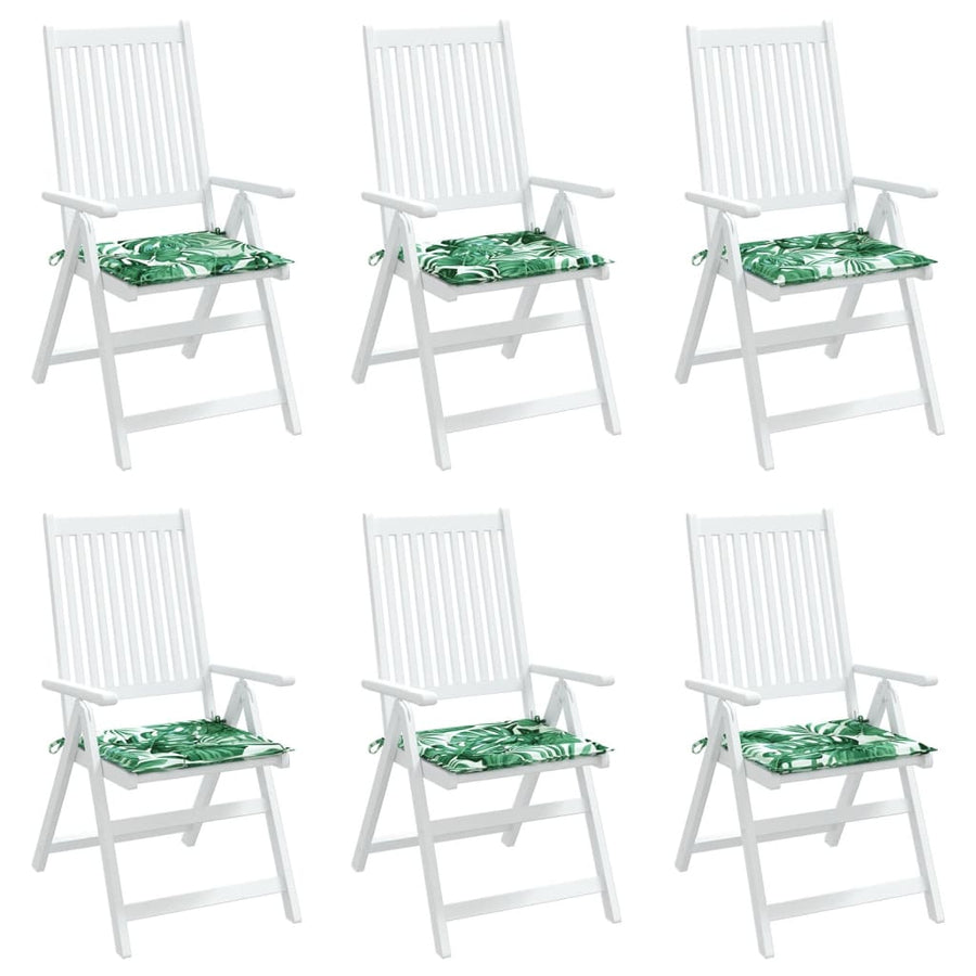 Stoelkussens 6 St Bladpatroon 50X50X3 Cm Stof