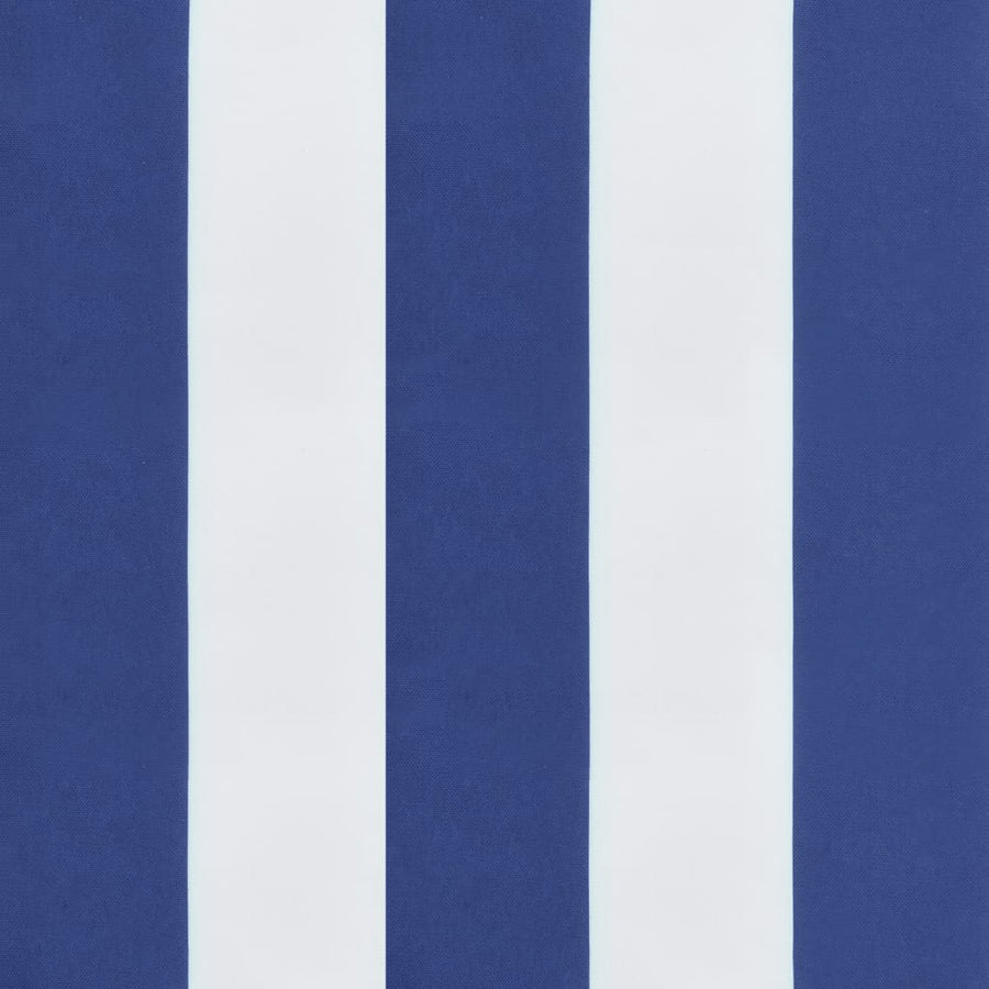 Tuinstoelkussens 2 st gestreept 50x50x3 cm stof wit en blauw 2 50 x 50 x 3 cm Blauw en wit