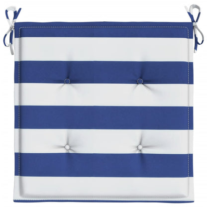 Tuinstoelkussens 4 st gestreept 50x50x3 cm stof wit en blauw 4 50 x 50 x 3 cm Blauw en wit