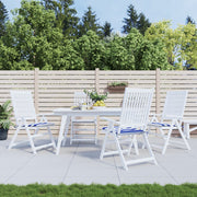 Tuinstoelkussens 4 st gestreept blauw wit 50x50x3 cm