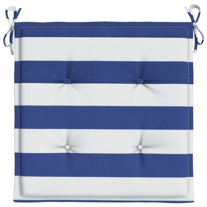 Tuinstoelkussens 6 st gestreept 50x50x3 cm stof wit en blauw 6 50 x 50 x 3 cm Blauw en wit