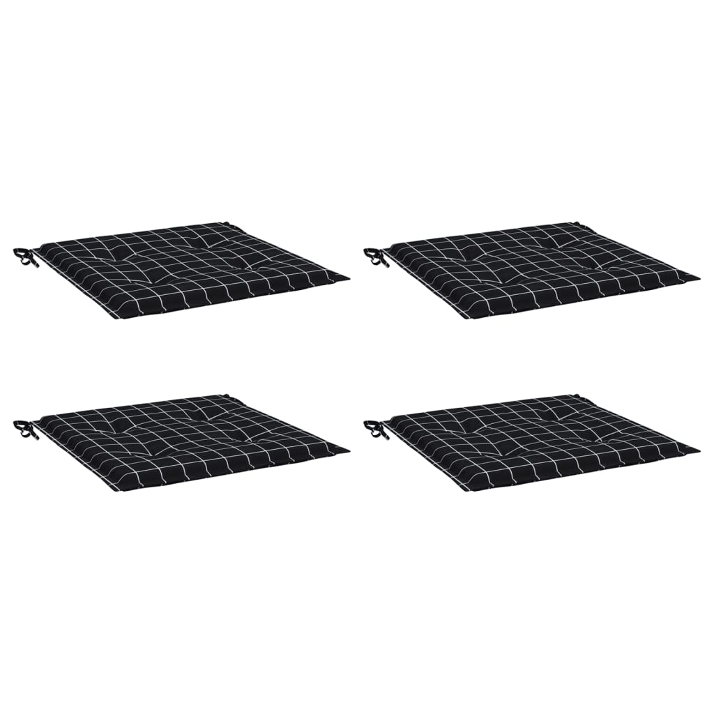 Tuinstoelkussens Ruitpatroon Stof Zwart En Wit 4
