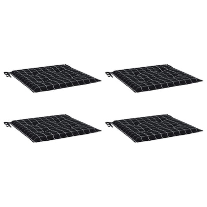 Tuinstoelkussens Ruitpatroon Stof Zwart En Wit 4