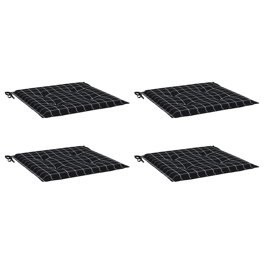 Tuinstoelkussens Ruitpatroon Stof Zwart En Wit 4