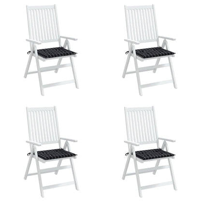 Tuinstoelkussens Ruitpatroon Stof Zwart En Wit 4