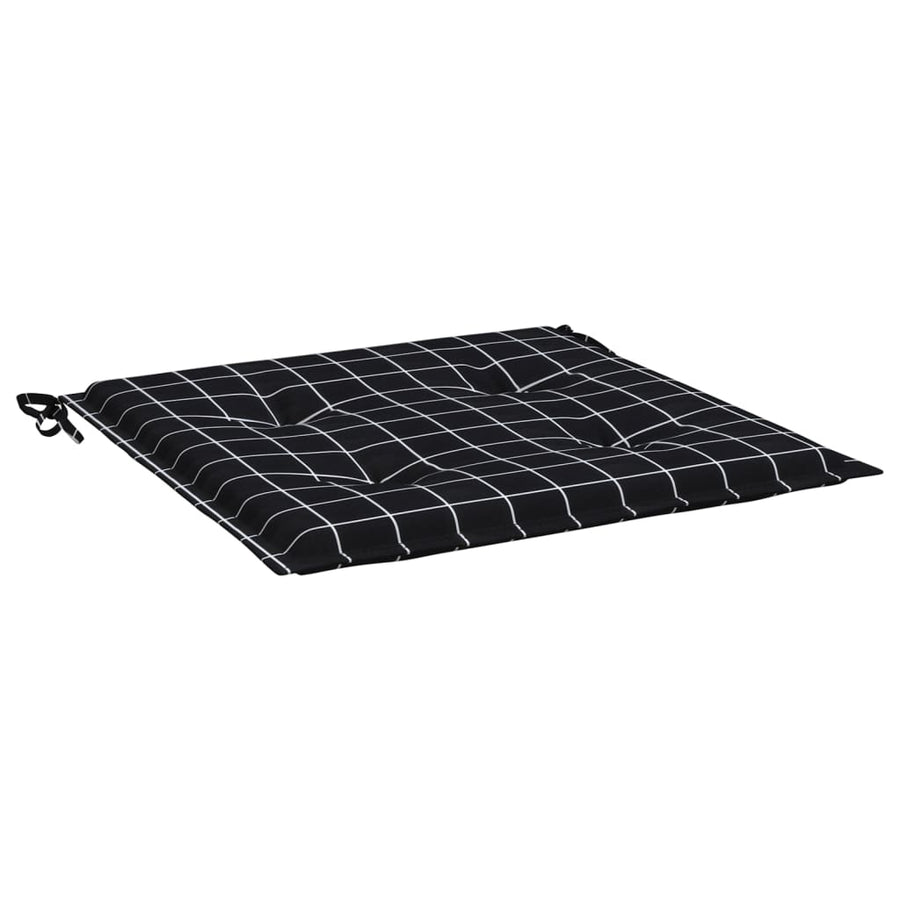 Tuinstoelkussens Ruitpatroon Stof Zwart En Wit 4