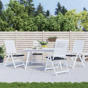 Tuinstoelkussens 4 stuks ruitpatroon zwart wit