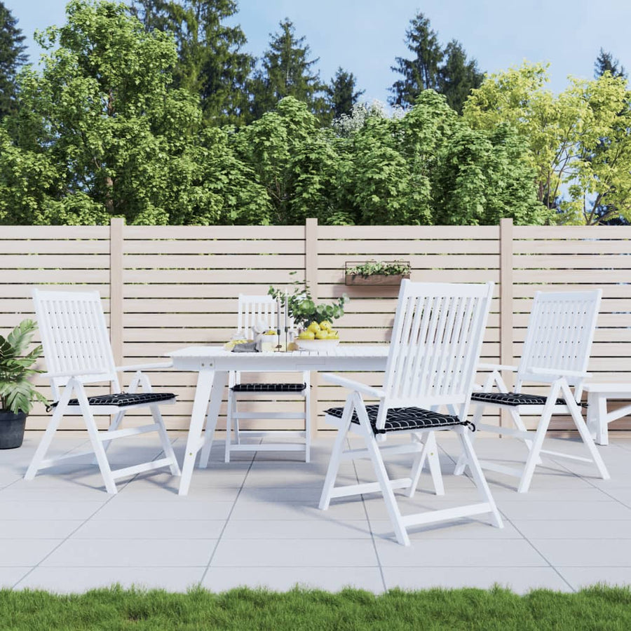 Tuinstoelkussens Ruitpatroon Stof Zwart En Wit 4