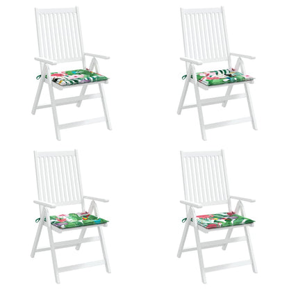 Tuinstoelkussens 4 st 50x50x3 cm stof meerkleurig 4 50 x 50 x 3 cm Groen en roze