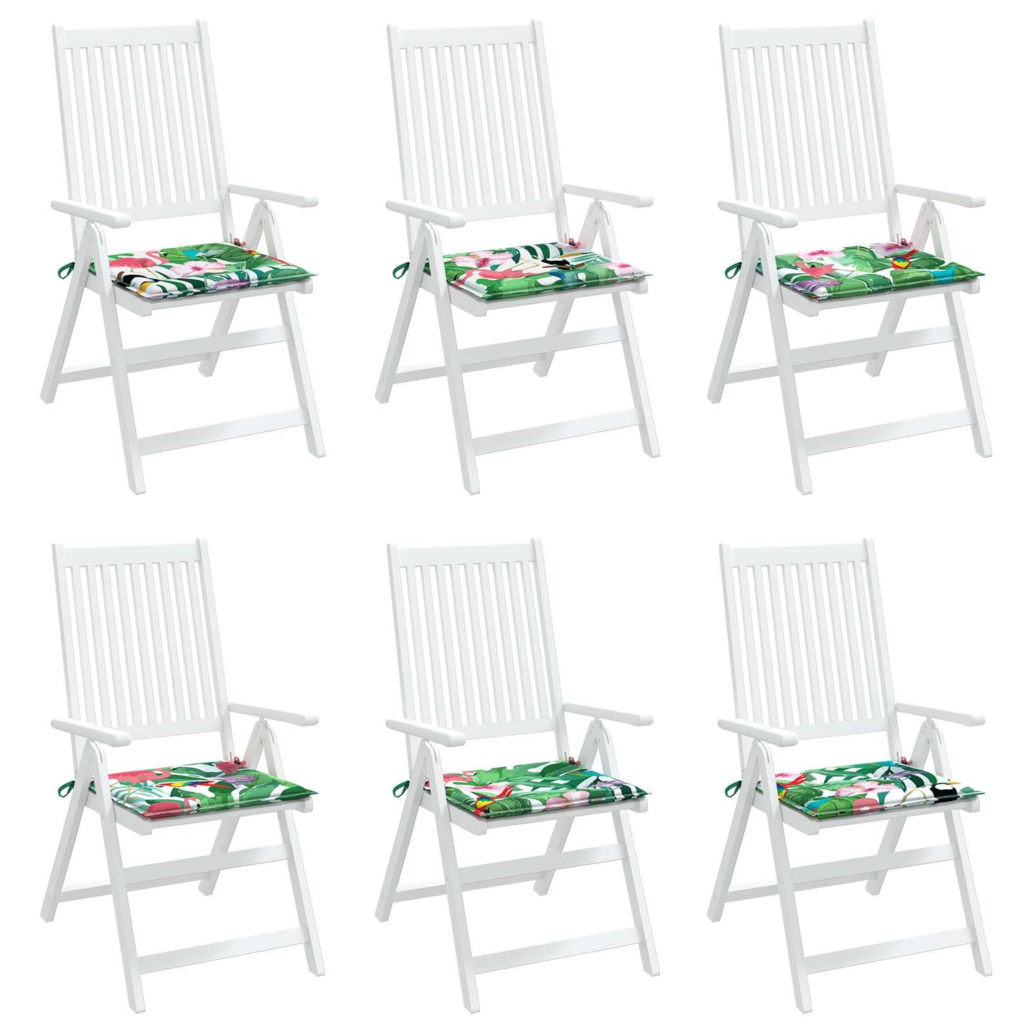 Stoelkussens 6 pcs Multikleur 50 x 50 x 4 cm Oxford Stof
