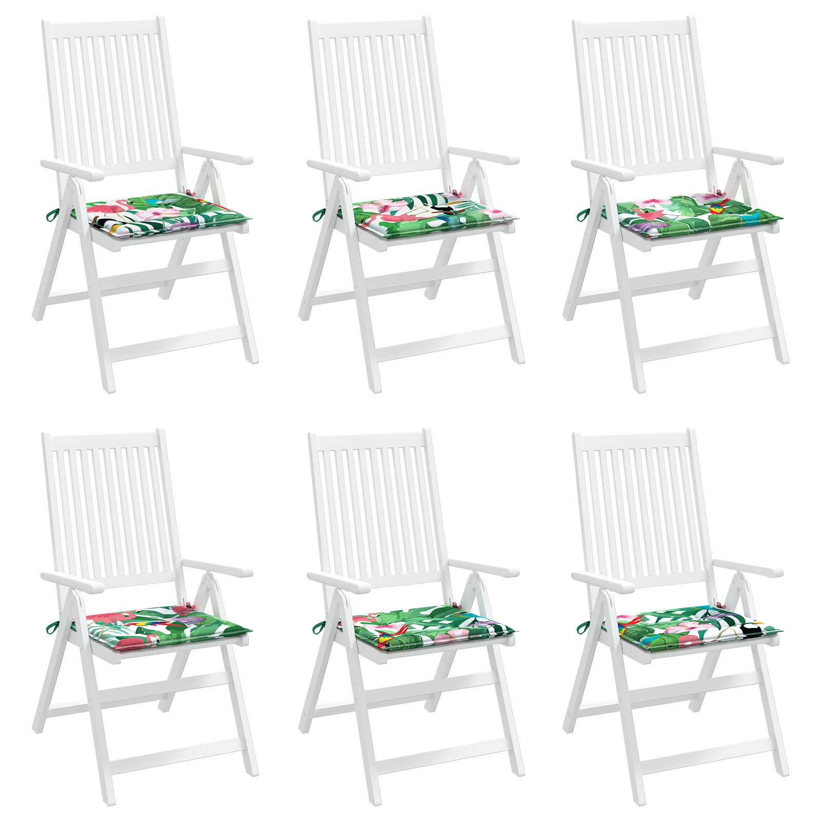 Stoelkussens 6 pcs Multikleur 50 x 50 x 4 cm Oxford Stof