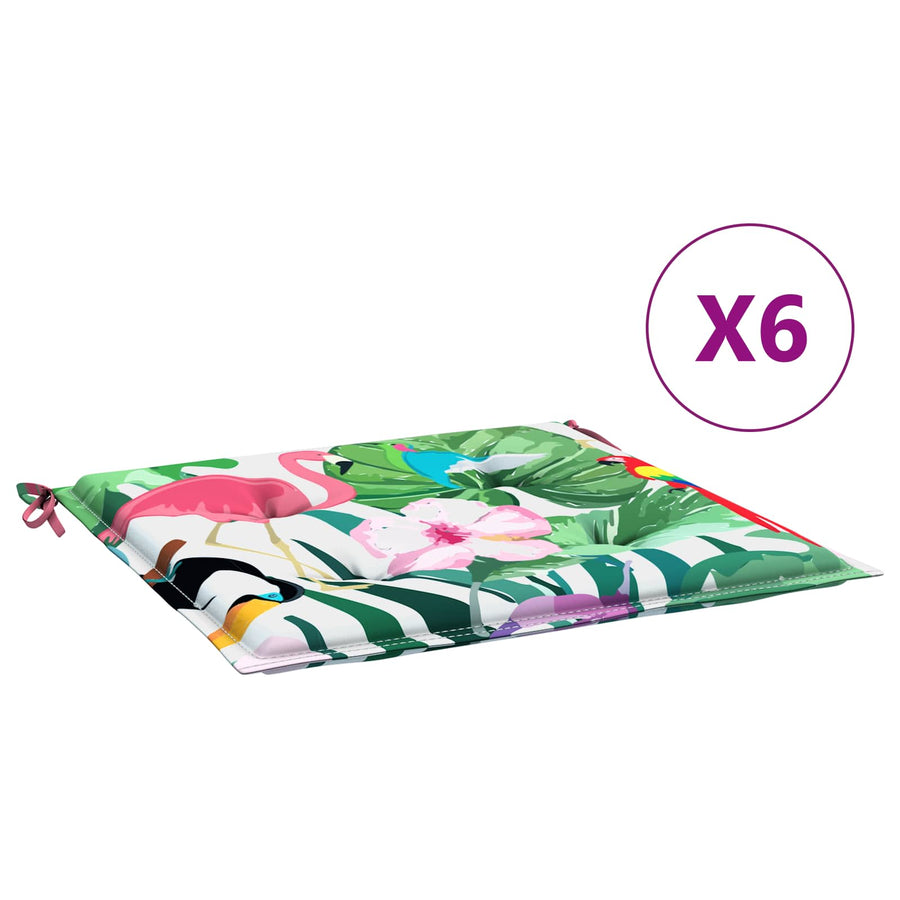 Stoelkussens 6 pcs Multikleur 50 x 50 x 4 cm Oxford Stof