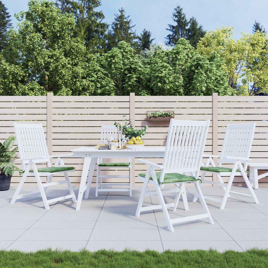 Stoelkussens 4 pcs Groen en Wit 50 x 50 x 4 cm Oxford Stof