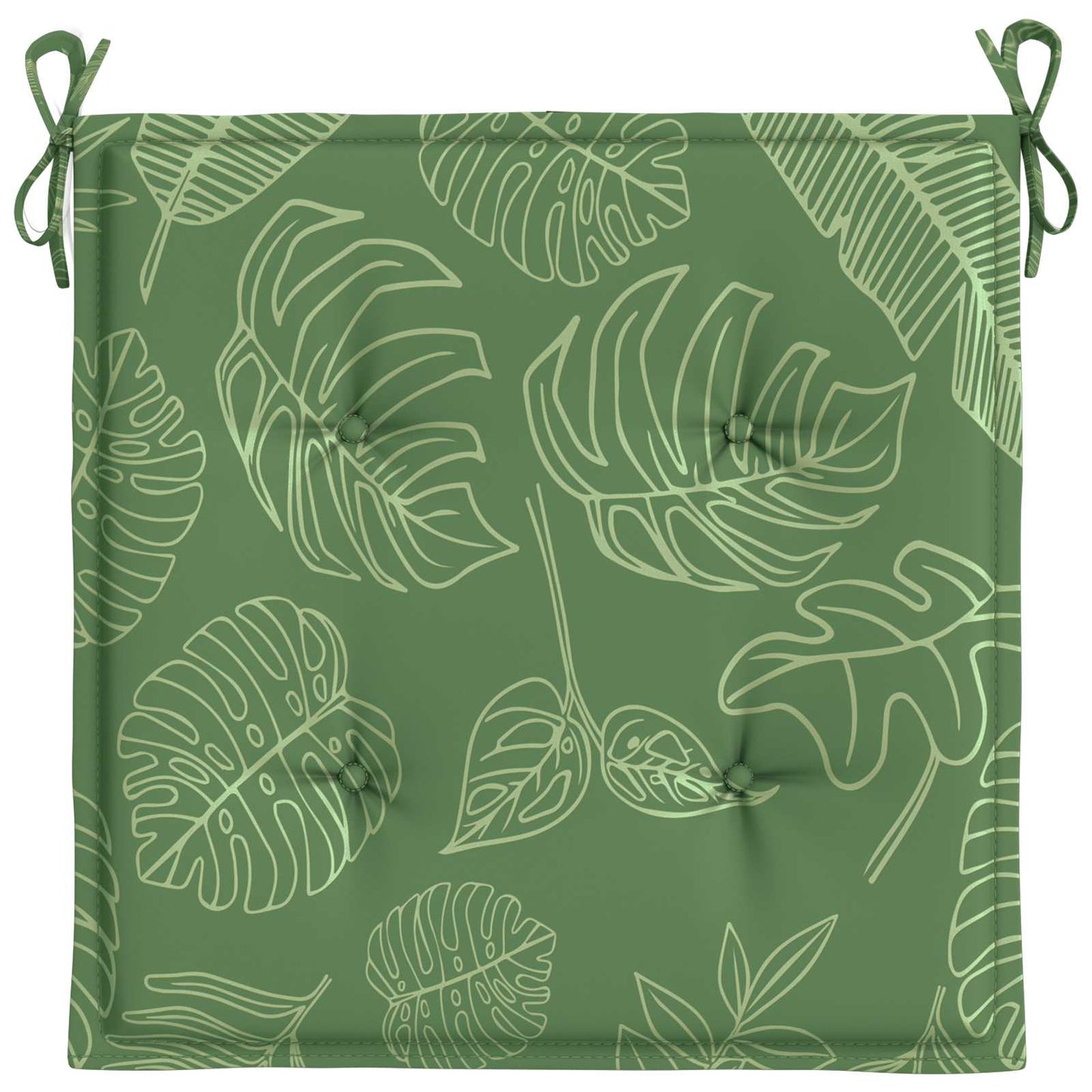 Stoelkussens 4 pcs Groen en Wit 50 x 50 x 4 cm Oxford Stof