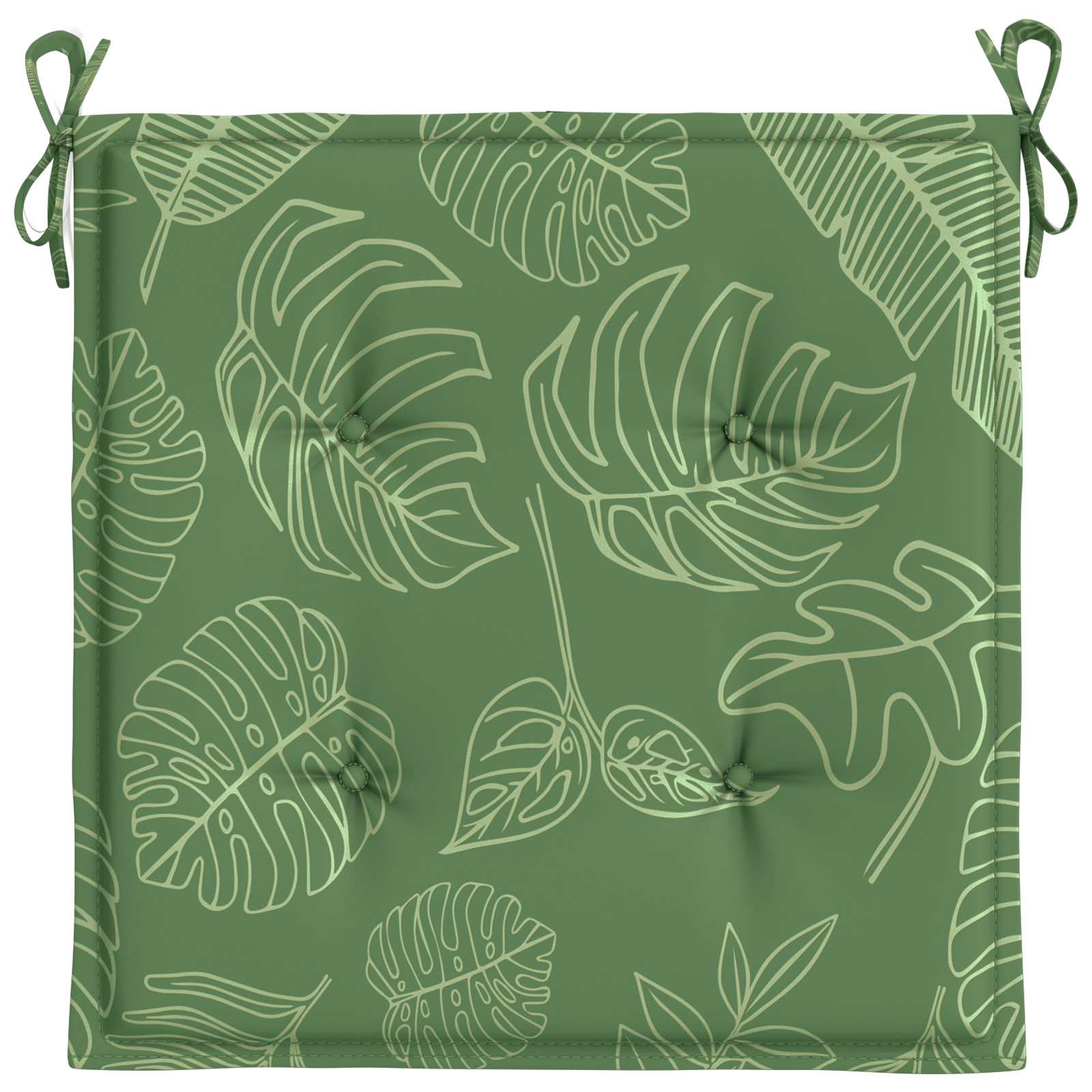 Stoelkussens 4 pcs Groen en Wit 50 x 50 x 4 cm Oxford Stof