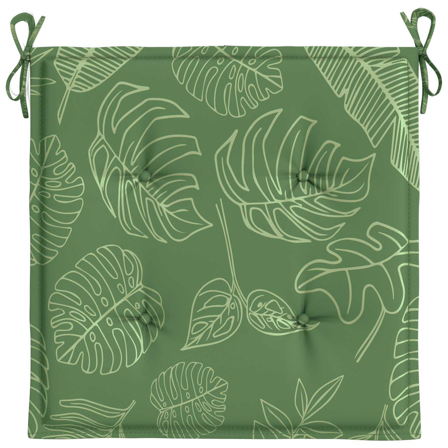 Stoelkussens 4 pcs Groen en Wit 50 x 50 x 4 cm Oxford Stof