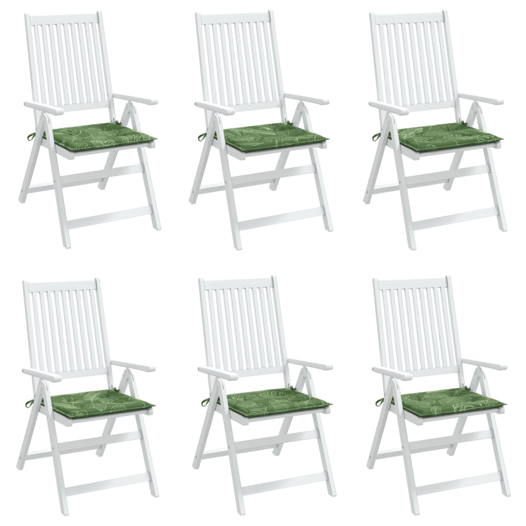 Stoelkussens 6 st bladpatroon 50x50x3 cm stof 6 50 x 50 x 3 cm Bladontwerp