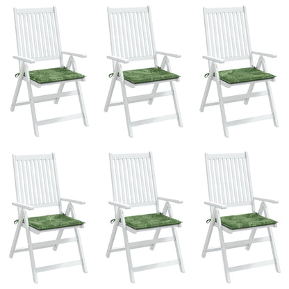 Stoelkussens 6 st bladpatroon 50x50x3 cm stof 6 50 x 50 x 3 cm Bladontwerp
