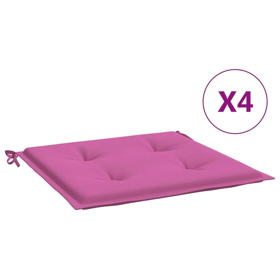 Tuinstoelkussens 4 st 50x50x3 cm stof roze 4 50 x 50 x 3 cm Roze