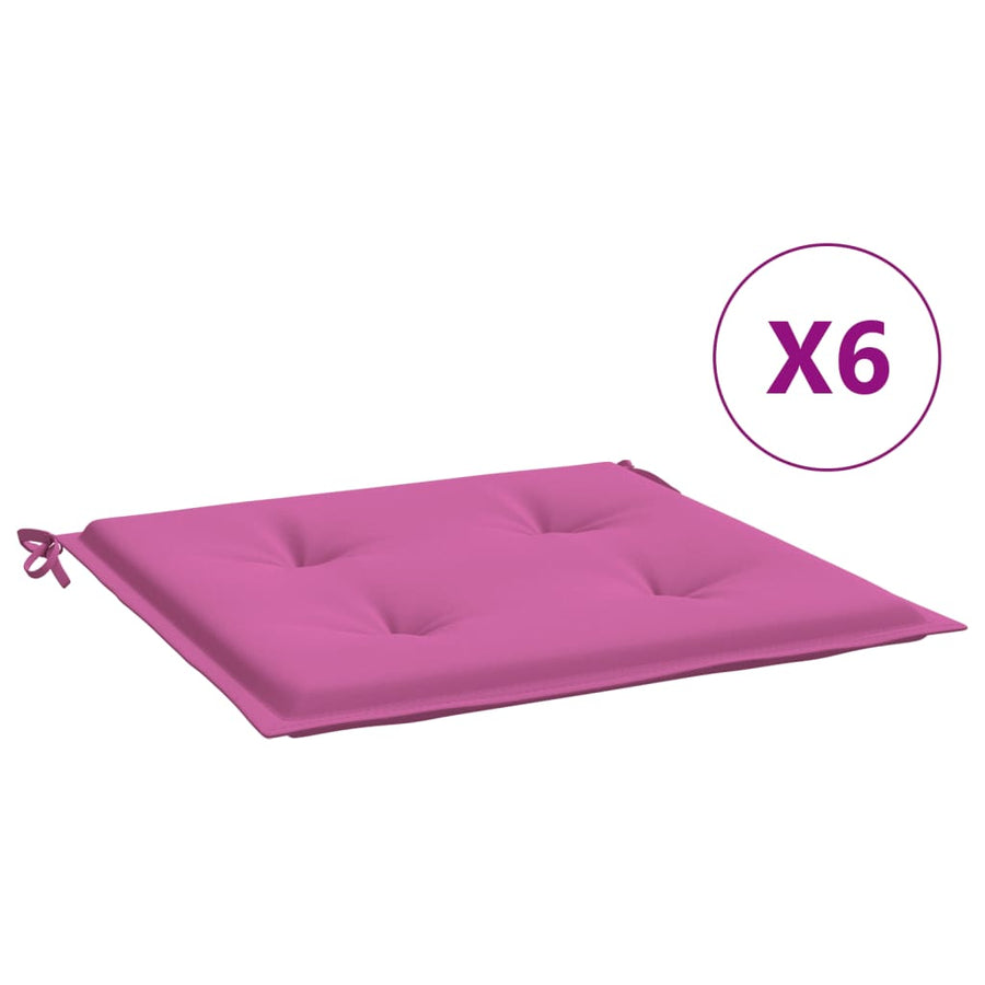 Tuinstoelkussens 6 st 50x50x3 cm stof roze 6 50 x 50 x 3 cm Roze