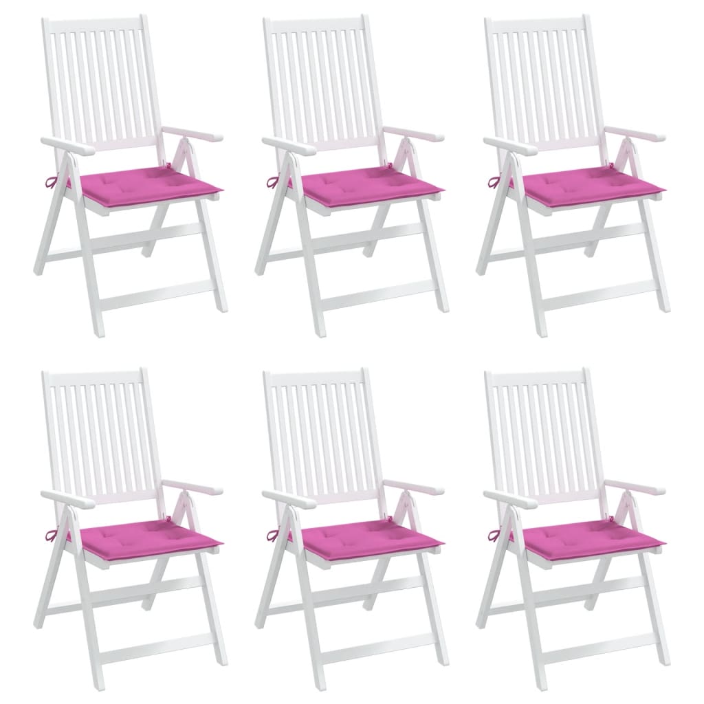 Tuinstoelkussens 6 st 50x50x3 cm stof roze 6 50 x 50 x 3 cm Roze