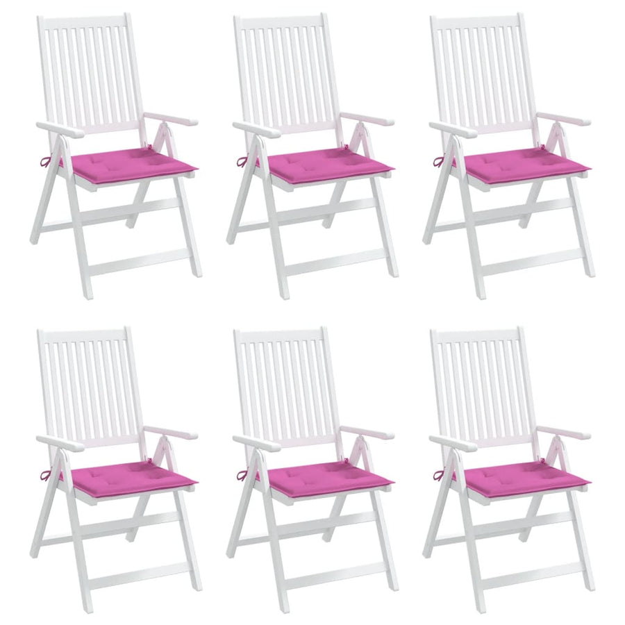 Tuinstoelkussens 6 st 50x50x3 cm stof roze 6 50 x 50 x 3 cm Roze