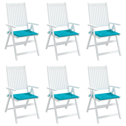 Tuinstoelkussens 6 st 50x50x3 cm stof turquoise 6 50 x 50 x 3 cm Turquoise